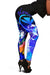 Polynesian Hawaii Women's Leggings - Kanaka Maoli Humpback Whale with Tropical Flowers (Blue) - Polynesian Pride