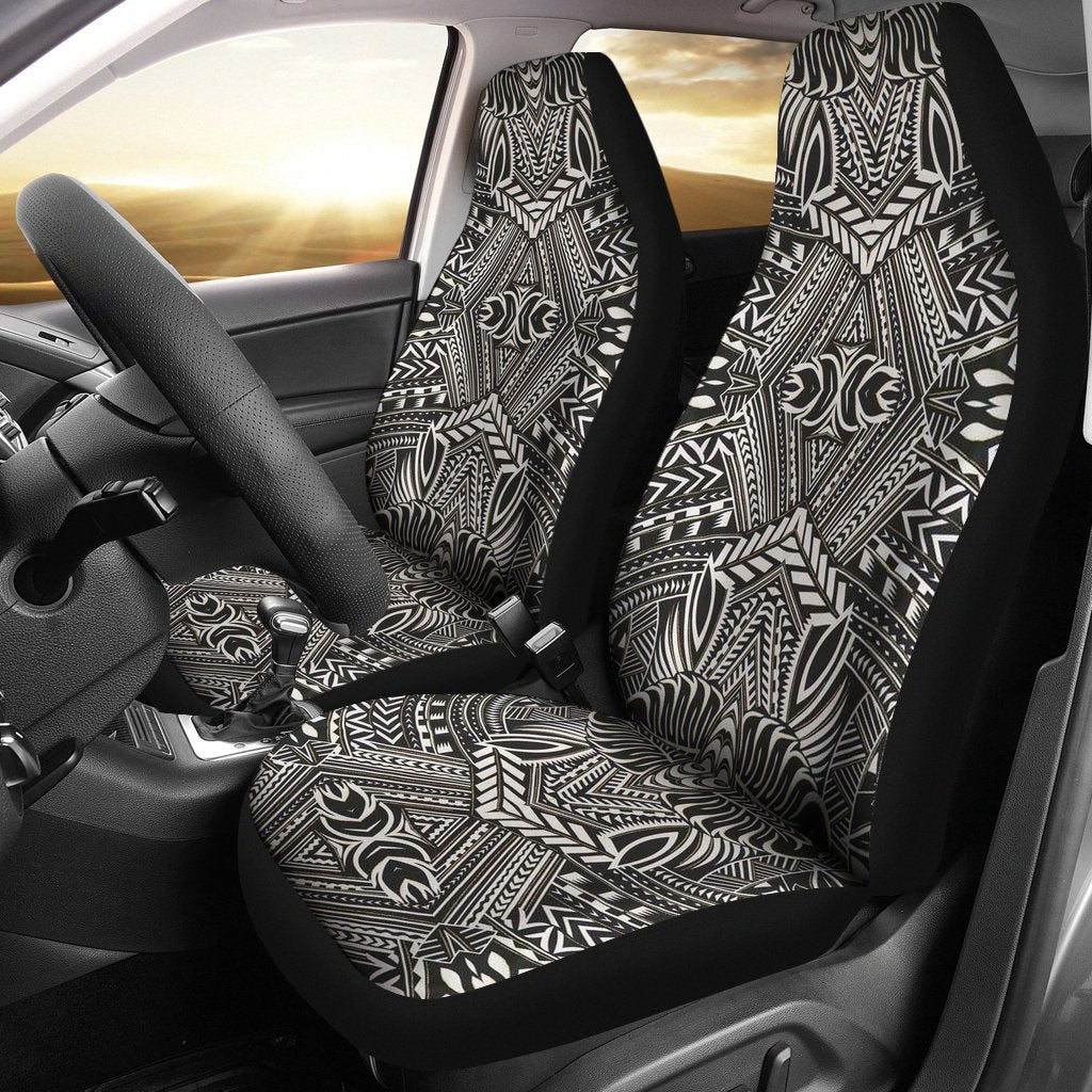 Polynesian Car Seat Cover - Polynesian Tattoo 36 Universal Fit Black - Polynesian Pride