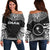 Chuuk Polynesian Chief Women's Off Shoulder Sweater - Black Version Black - Polynesian Pride