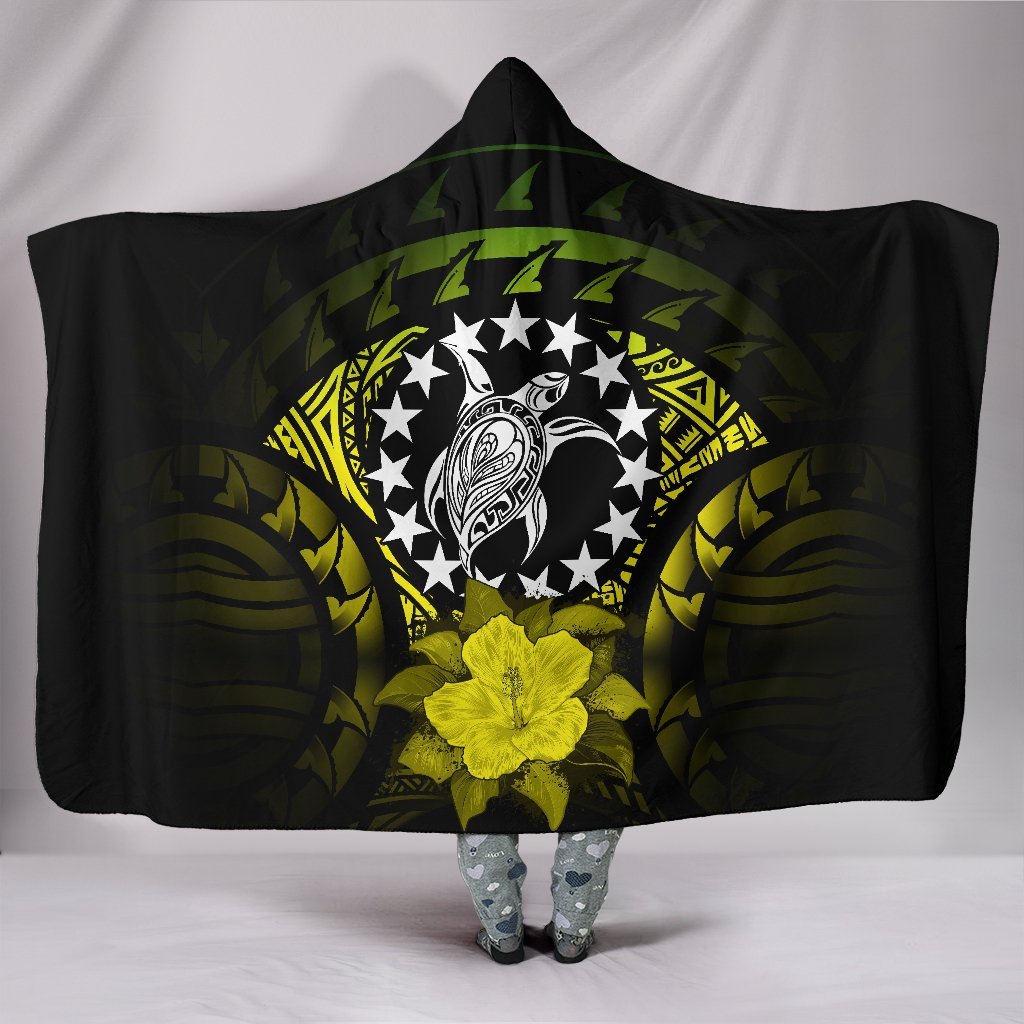 Cook Islands Hibiscus Hooded Blanket Hooded Blanket - Polynesian Pride