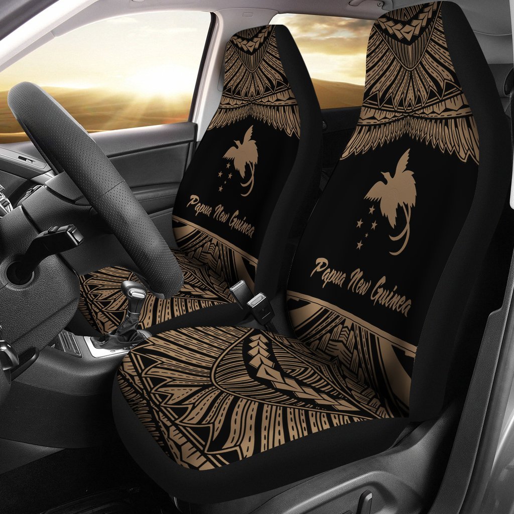 Papua New Guinea Polynesian Car Seat Covers - Pride Gold Version Universal Fit Gold - Polynesian Pride