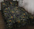 Hawaii Quilt Bed Set Tropical Leaves And Flowers In The Night Style AH Black - Polynesian Pride