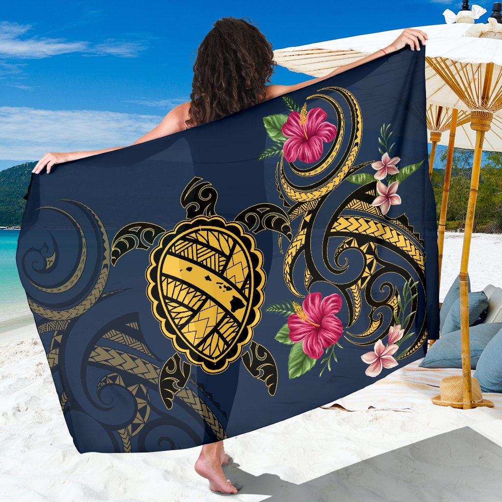 Hawaii Polynesian Turtle Hibiscus Plumeria Sarong - Nane Style Sarong One Size Purple - Polynesian Pride