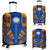 Marshall Islands Luggage Cover - Polynesian Tattoo Flag Blue-Orange - Polynesian Pride