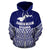 American Samoa Polynesian Zip up Hoodie Blue Pride Map and Seal - Polynesian Pride