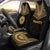 Tahiti Car Seat Cover - Tahiti Flag Polynesian Chief Tattoo Gold Version Universal Fit Gold - Polynesian Pride