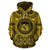 Hawaii ll Over Hoodie Hawaii Coat of rms Polynesian Gold Black Unisex Gold - Polynesian Pride