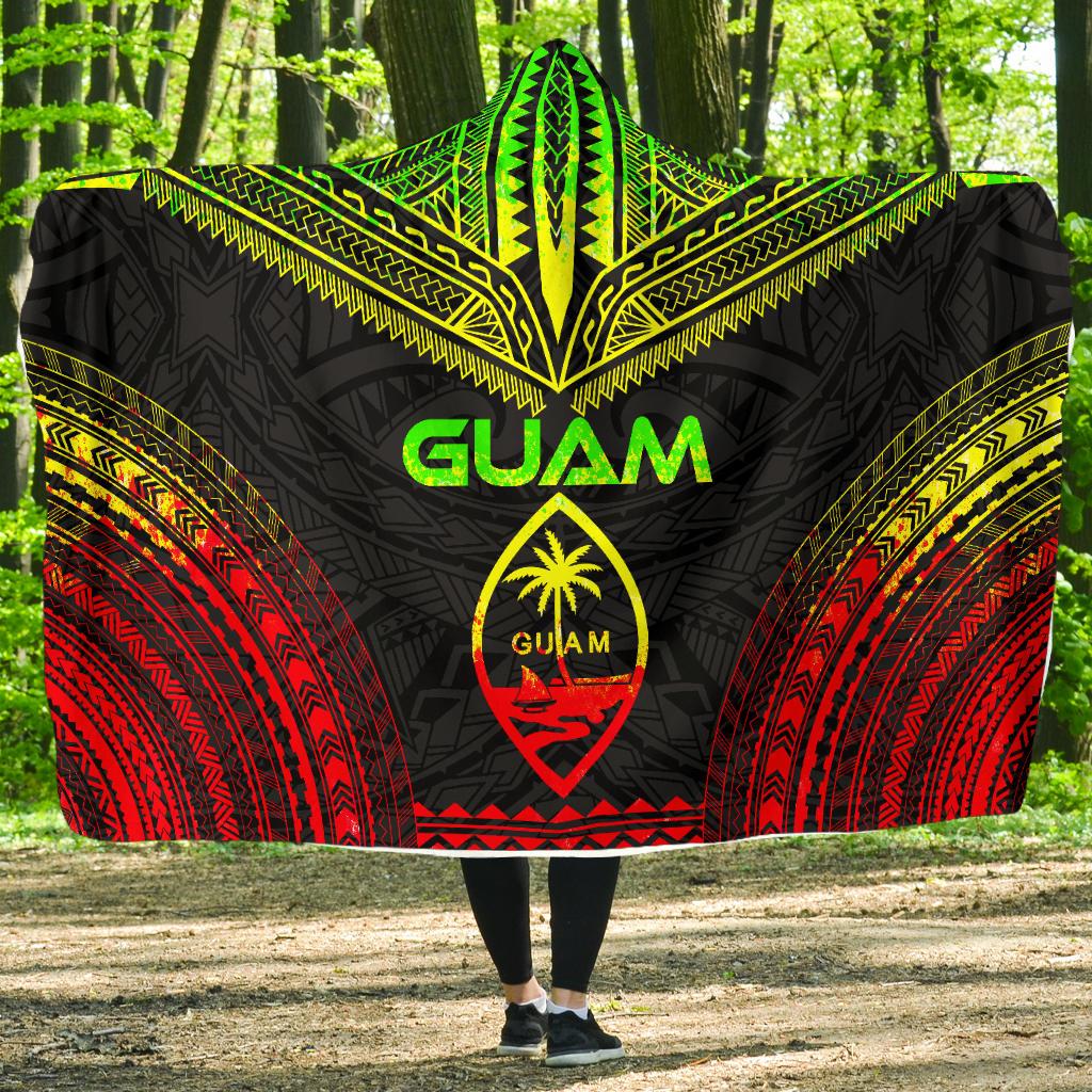 Guam Polynesian Chief Hooded Blanket - Reggae Version Hooded Blanket Reggae - Polynesian Pride