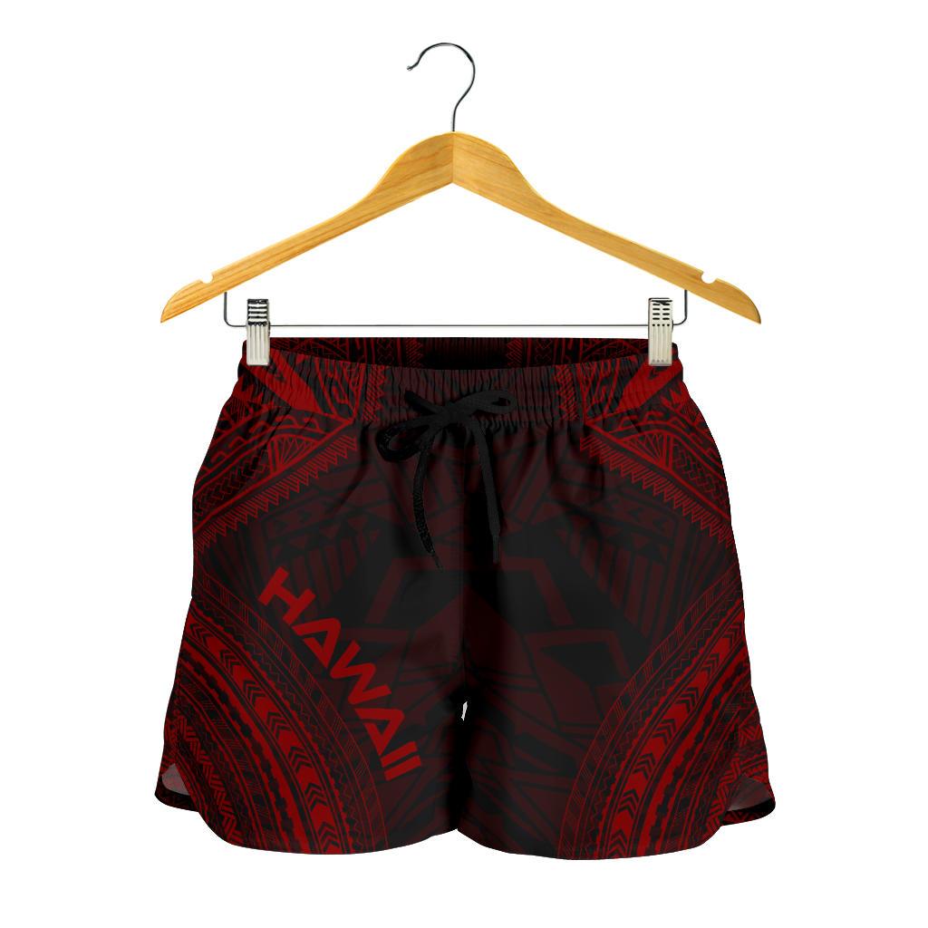 Hawaii Women's Shorts - Polynesian Chief Red Version Women Red - Polynesian Pride