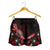 Tokelau Polynesian Women's Shorts - Turtle With Blooming Hibiscus Red - Polynesian Pride