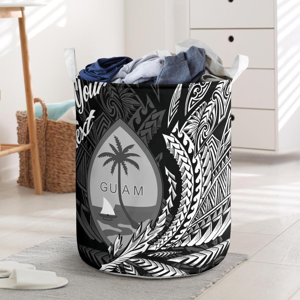 Guam Laundry Basket - Custom Personalised Wings Style Laundry Basket - Guam One Size Black - Polynesian Pride