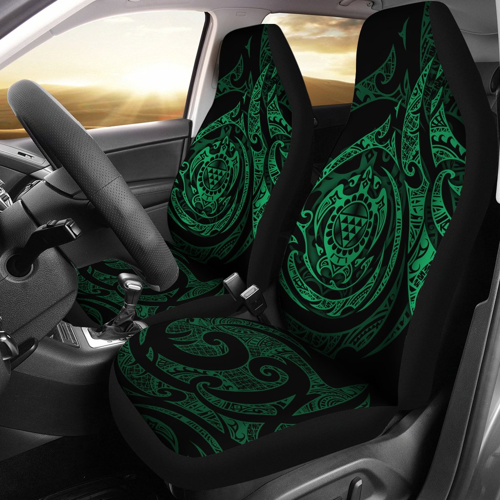 Polynesian Hawaii Car Seat Covers - Green Turtle Tribal Universal Fit Green - Polynesian Pride