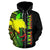 Papua New Guinea Polynesian All Over Custom Zip up Hoodie Reggae Line - Polynesian Pride