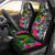 Fiji Car Seat Covers - Turtle Plumeria Banana Leaf Crest Universal Fit Black - Polynesian Pride