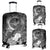 Custom Personalised Yap Luggage Covers - Humpback Whale with Tropical Flowers (White) - Polynesian Pride