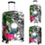 Marshall Islands Custom Personalised Luggage Covers White - Turtle Plumeria Banana Leaf White - Polynesian Pride