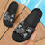 Samoa Sandals - Turtle Hibiscus Pattern Black Black - Polynesian Pride