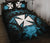 Wallis And Futuna Polynesian Quilt Bed Set Hibiscus Blue Black - Polynesian Pride