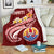 Tahiti Premium Blanket - Tahiti Seal Polynesian Patterns Plumeria White - Polynesian Pride