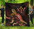 Kosrae Polynesian Premium Quilt - Turtle With Blooming Hibiscus Gold - Polynesian Pride