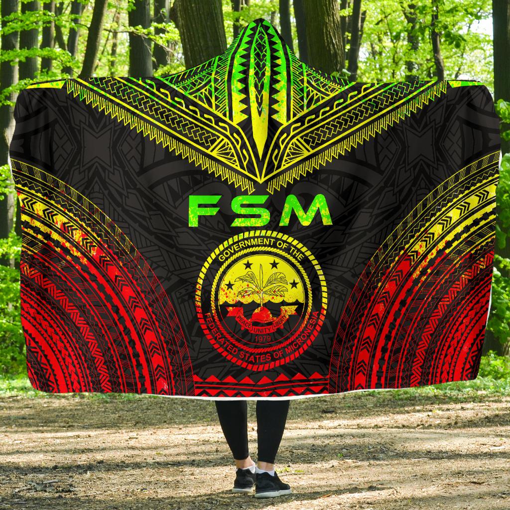 Federated States Of Micronesia Polynesian Chief Hooded Blanket - Reggae Version Hooded Blanket Reggae - Polynesian Pride