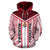 French Polynesia Zip Hoodie French Polynesia Flag Tattoo Red - Polynesian Pride