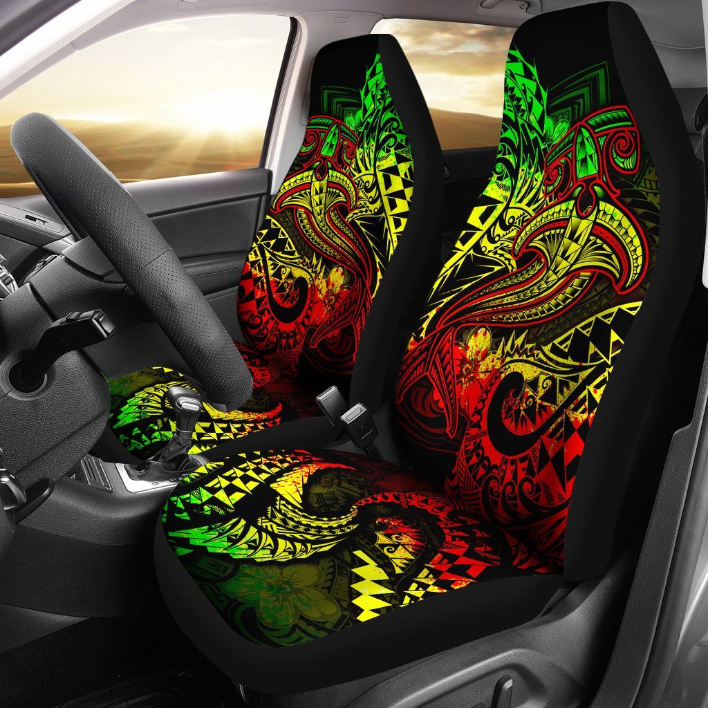 Polynesian Car Seat Covers - Reggae Shark Polynesian Tattoo Universal Fit Reggae - Polynesian Pride