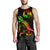 Tonga Polynesian Men Tank Top - Turtle With Blooming Hibiscus Reggae - Polynesian Pride