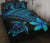 Hawaiian Turtle Plumeria Polynesian Quilt Bedding Set Blue - Polynesian Pride