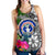 Northern Mariana Islands Women's Racerback Tank White - Turtle Plumeria Banana Leaf - Polynesian Pride