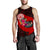 American Samoa Men's Tank Top - Polynesian Hook And Hibiscus (Red) Red - Polynesian Pride