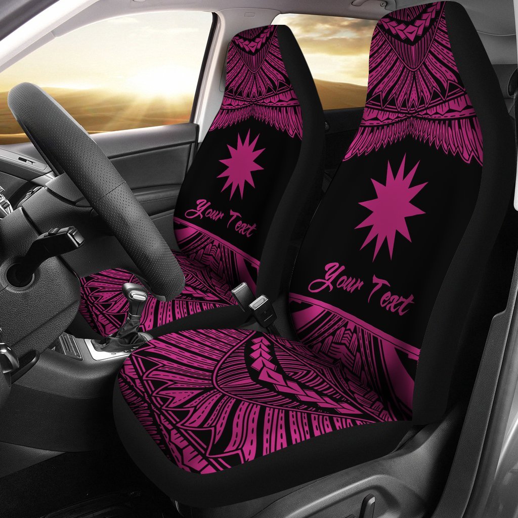 Nauru Polynesian Custom Personalised Car Seat Covers - Pride Pink Version Universal Fit Pink - Polynesian Pride