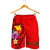 Papua New Guinea Polynesian Custom Personalised Men's Shorts - Floral With Seal Red - Polynesian Pride