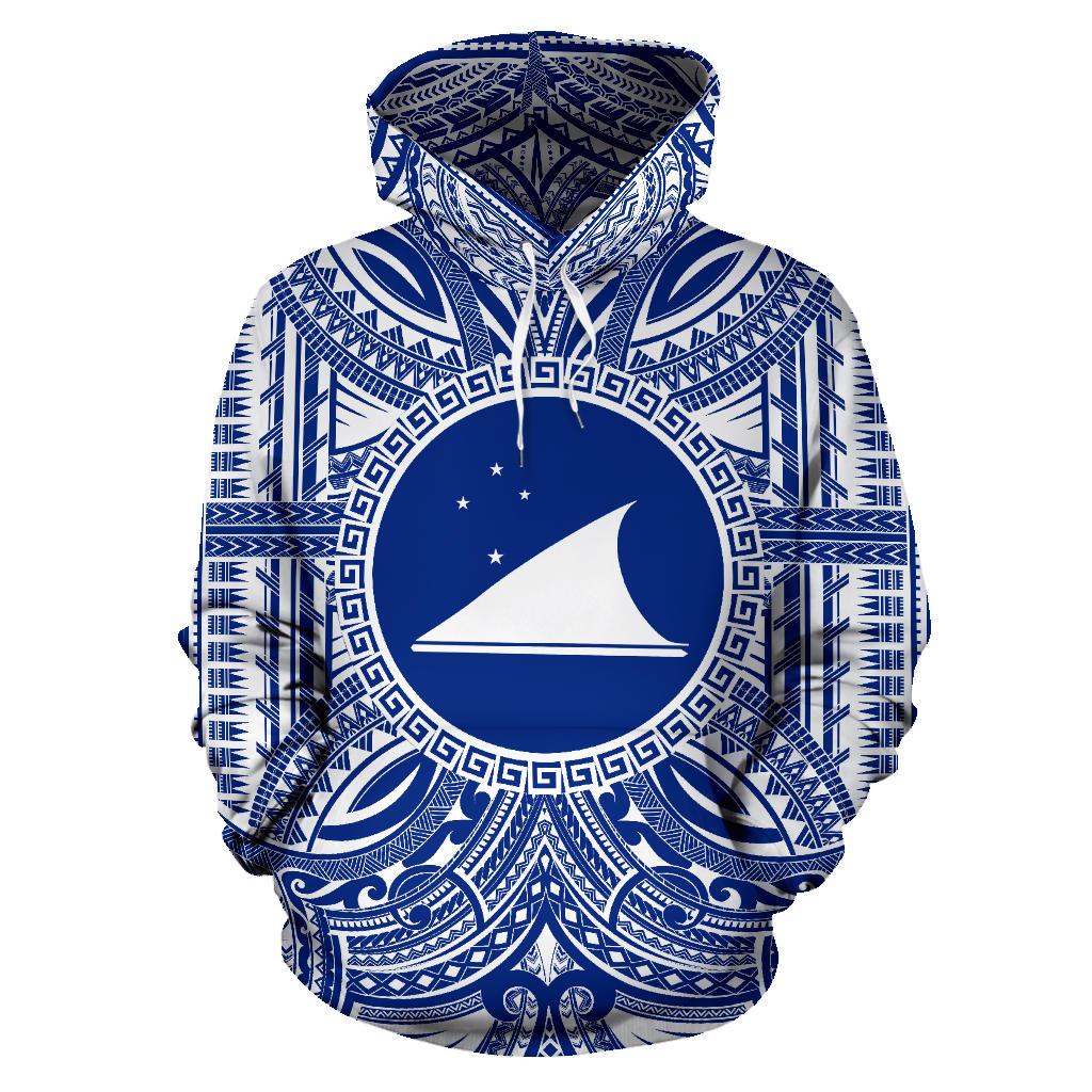 Tokelau ll Over Hoodie Tokelau Coat of rms Polynesian Flag Color Unisex Blue - Polynesian Pride