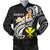 Hawaii Men's Bomber Jacket - Kanaka Maoli Polynesian Patterns Plumeria (Black) Black - Polynesian Pride