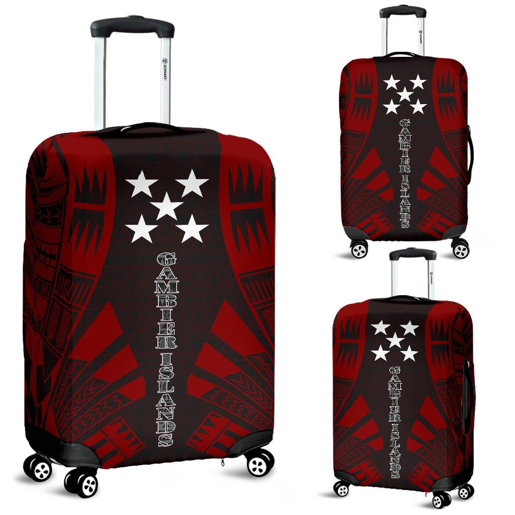 Gambier Islands Luggage Cover - Polynesian Tattoo Red Red - Polynesian Pride