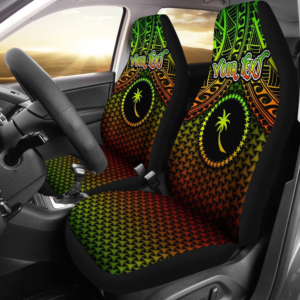 Polynesian Chuuk Personalised Car Seat Covers - Reggae Vintage Polynesian Patterns Universal Fit Reggae - Polynesian Pride