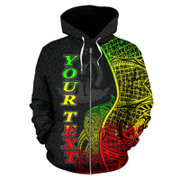 Vanuatu Polynesian Custom Zip up Hoodie Coconut Reggae - Polynesian Pride