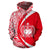 Polynesian Coat of Arms of Samoa Zip Hoodie Red - Polynesian Pride