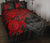 Guam Polynesian Quilt Bed Set - Guam Coat Of Arms & Red Turtle Hibiscus RED - Polynesian Pride