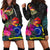 Cook Islands Women's Hoodie Dress - Polynesian Hibiscus Pattern Black - Polynesian Pride