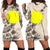 Palau Hoodie Dress - Palau Flag & Beige Hibiscus White - Polynesian Pride