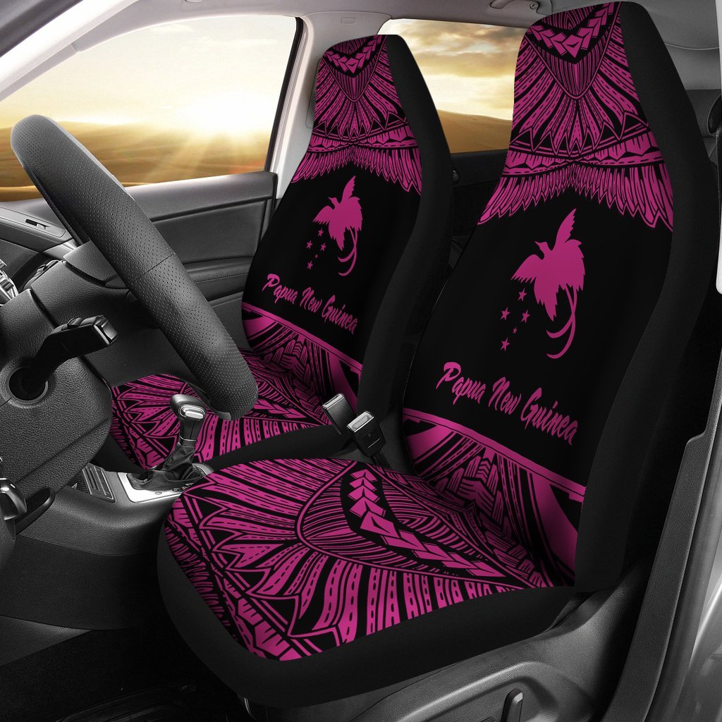 Papua New Guinea Polynesian Car Seat Covers - Pride Pink Version Universal Fit Pink - Polynesian Pride