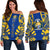 Nauru Women's Off Shoulder Sweater - Polynesian Tattoo Flag White - Polynesian Pride