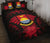 Kiribati Polynesian Quilt Bed Set Hibiscus Red Black - Polynesian Pride