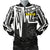 Hawaii Men's Bomber Jacket - Kanaka Maoli With Polynesian Pattern In Heartbeat Style (Black,White) White - Polynesian Pride