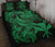 Hawaii Polynesian Quilt Bed Set - Green Kanaka Maoli Tentacle Plumeria Green - Polynesian Pride