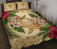 Hawaii Quilt Bed Set - Hammerhead Shark Quilt Bed Set Strong Pattern Hibiscus Plumeria AH King 230cm x 260cm - Polynesian Pride