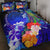 American Samoa Polynesian Quilt Bed Set - Humpback Whale with Tropical Flowers (Blue) Blue - Polynesian Pride