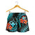 Polynesian Hawaii Women Shorts - Turquoise Plumeria - Polynesian Pride